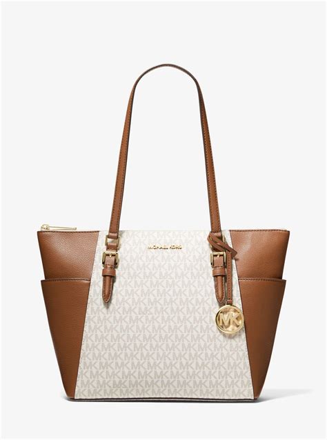 michael kors charlotte signature large top zip tote|mk charlotte tote bag.